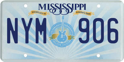 MS license plate NYM906