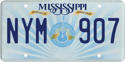 MS license plate NYM907