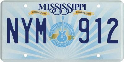 MS license plate NYM912