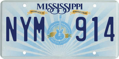 MS license plate NYM914