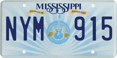 MS license plate NYM915