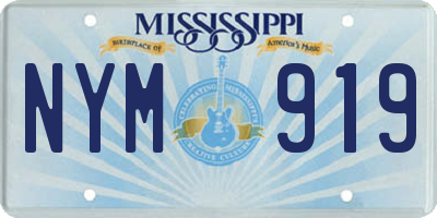 MS license plate NYM919