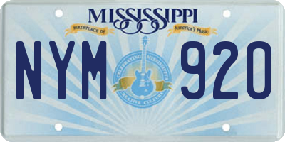 MS license plate NYM920