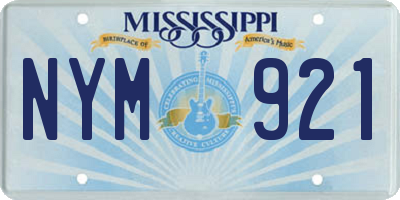 MS license plate NYM921