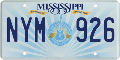 MS license plate NYM926