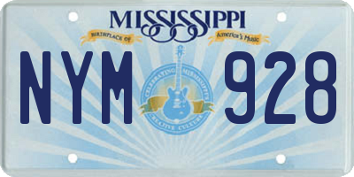 MS license plate NYM928