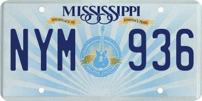 MS license plate NYM936
