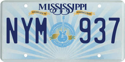 MS license plate NYM937