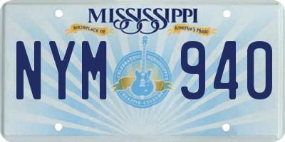 MS license plate NYM940
