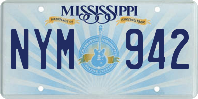 MS license plate NYM942