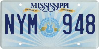 MS license plate NYM948