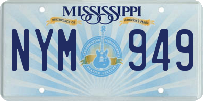 MS license plate NYM949