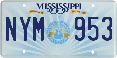 MS license plate NYM953