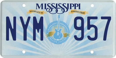 MS license plate NYM957