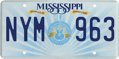 MS license plate NYM963