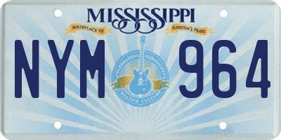 MS license plate NYM964