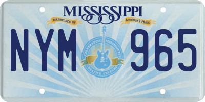 MS license plate NYM965