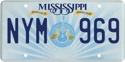 MS license plate NYM969