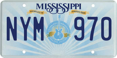MS license plate NYM970