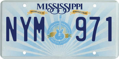 MS license plate NYM971