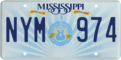 MS license plate NYM974