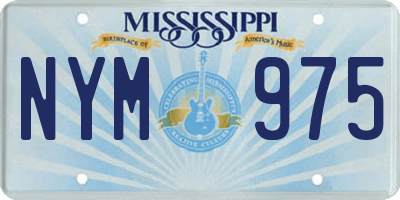 MS license plate NYM975
