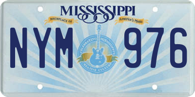 MS license plate NYM976