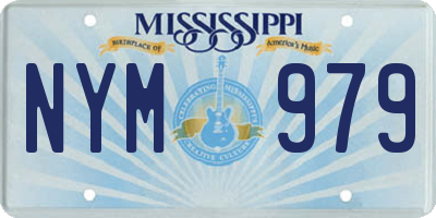 MS license plate NYM979