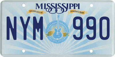 MS license plate NYM990