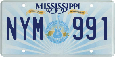 MS license plate NYM991