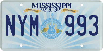 MS license plate NYM993