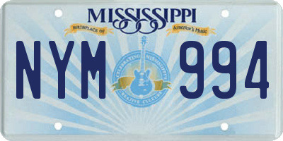 MS license plate NYM994
