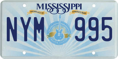 MS license plate NYM995