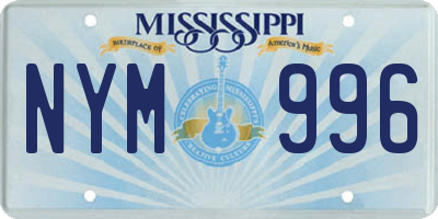 MS license plate NYM996