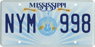 MS license plate NYM998