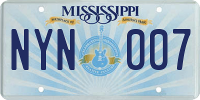 MS license plate NYN007