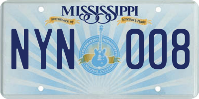 MS license plate NYN008