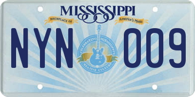 MS license plate NYN009