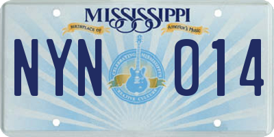 MS license plate NYN014