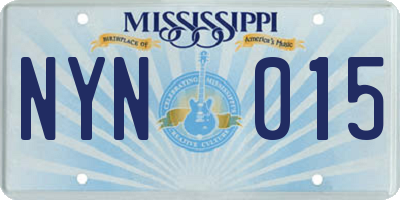 MS license plate NYN015