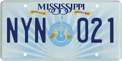 MS license plate NYN021