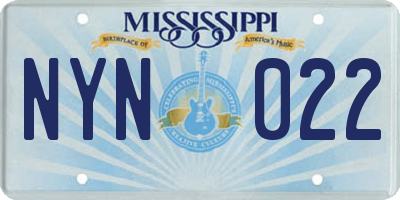 MS license plate NYN022