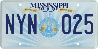 MS license plate NYN025
