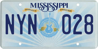 MS license plate NYN028