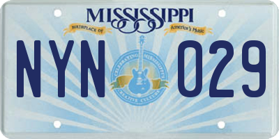 MS license plate NYN029