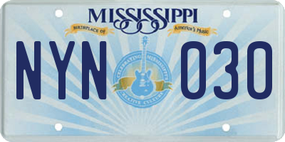 MS license plate NYN030