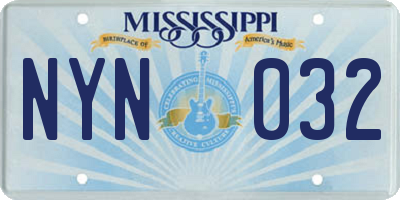 MS license plate NYN032