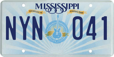 MS license plate NYN041