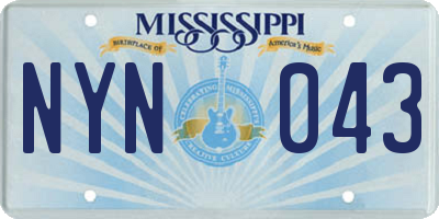 MS license plate NYN043