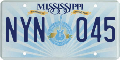 MS license plate NYN045
